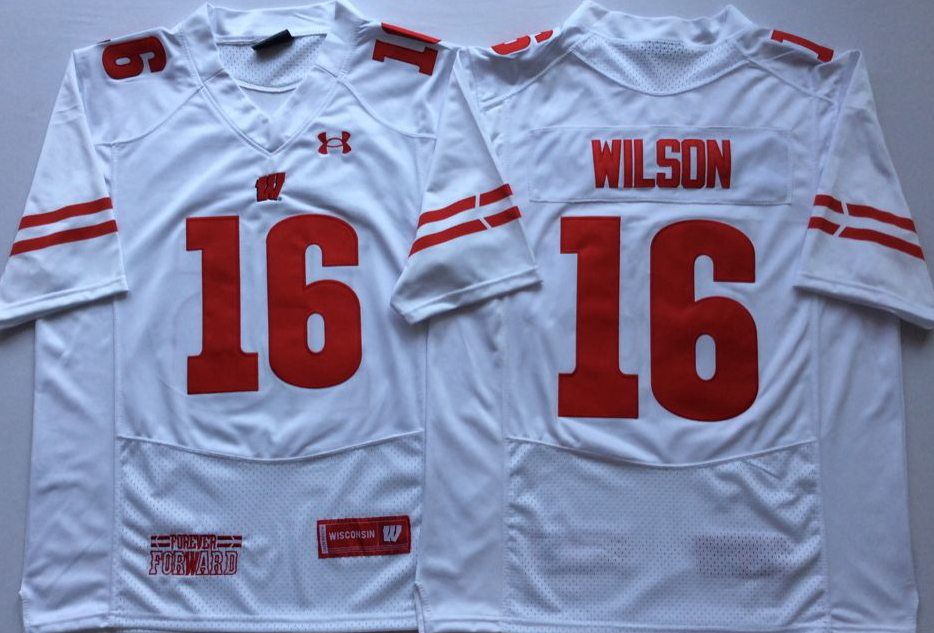 NCAA Men Wisconsin Badgers White #16 WILSON